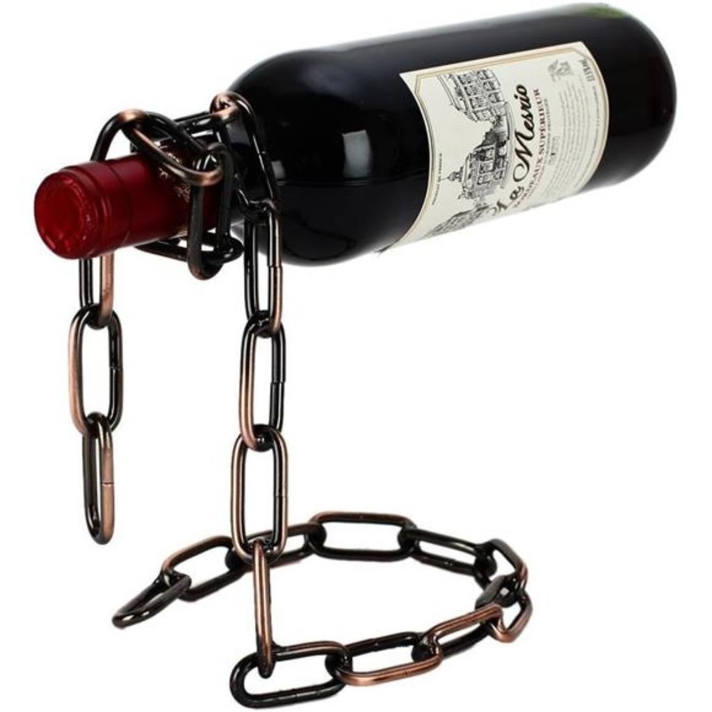 Magic Wine Rack: Suspended Chain Wine Holder - Unique Kitchen Decor & Home Gift